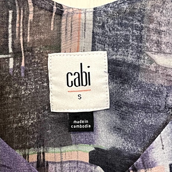 CAbi Quiz Plaid Painted Top Sleeveless Women Small V-Neck‎ Adjustable Strap NWT - Picture 8 of 9